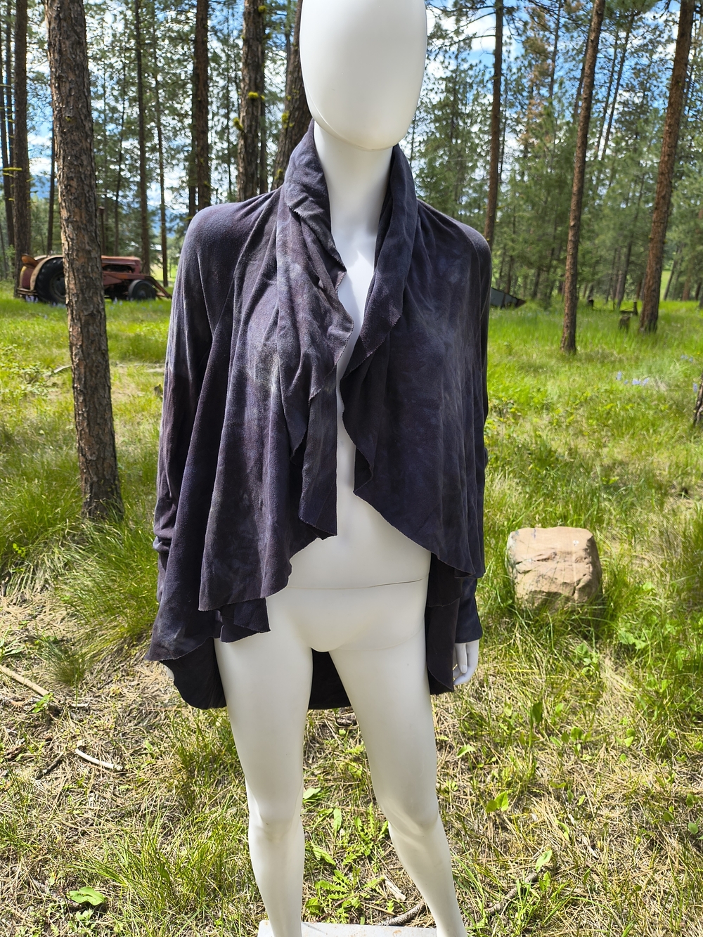 Sinew Moon Strange Shadows Cardigan In Storm